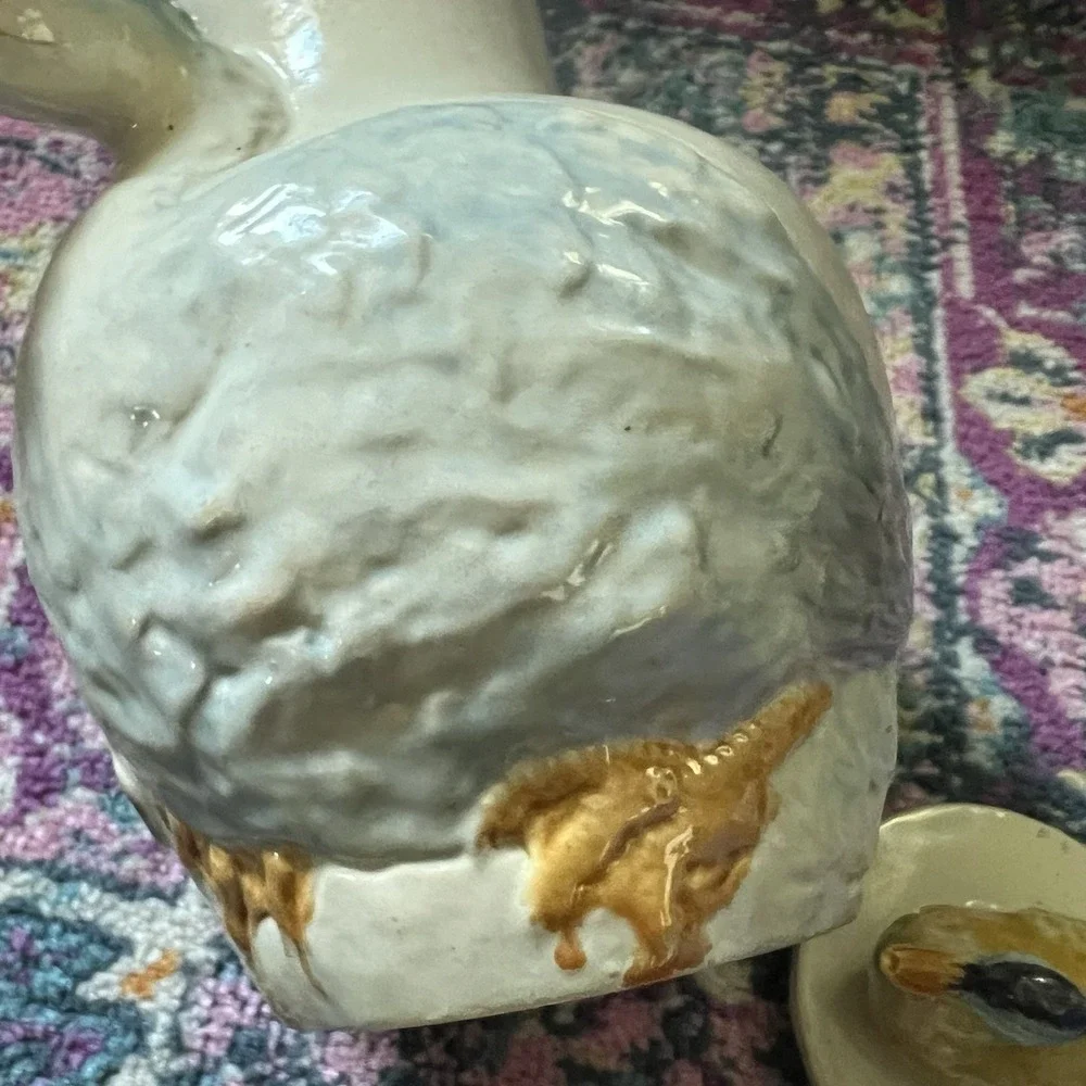 Manuel Gustavo Bordalo Pinheiro Duck Pitcher 1906 Caldas da‎ Rainha Portugal